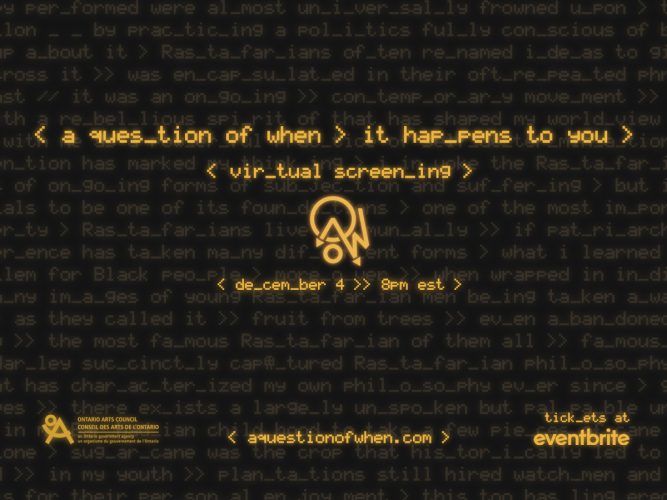 when it happens to you virtual screening, december 4th at 8[m est
